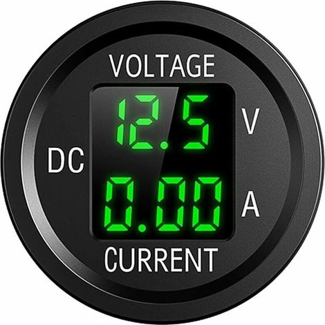 Ulisem 12V Motorrad Wasserdichtes LED-Digitalvoltmeter, 6V-48V Gleichstrom-Voltmeter für Autos, Motorräder, LKWs, Boote, Yachten (Grün)