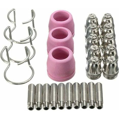 JSSEVN - 26-piece plasma cutter accessories, welding torch, cutting torch tip nozzle, plasma tip electrode nozzle, plasma cutter accessories (1/4)