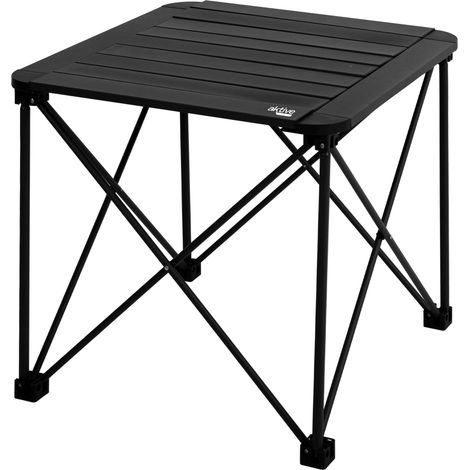 Table de Camping Pliante, 52X52X46 cm, Anti-Basculement, Plateau et Structure en Aluminium, Charge Maximale 30 kg, Pliage Compact, Sac de Transport Bandoulière, Tables Pliantes (63051) (1/5)