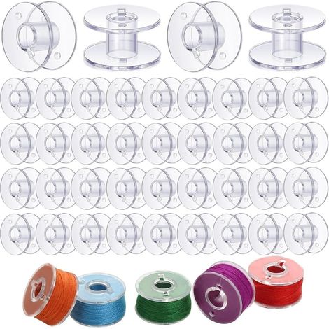 Spulen – 40er-Pack – Transparenter Kunststoff – Kompatibel mit Brother-, Singer- und Janome-Nähmaschinen – Für Haushaltsnähmaschinen – 1,15 x 2 cm (1/5)