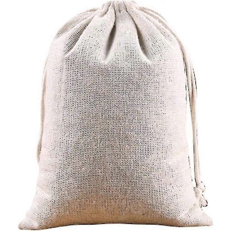 Lot de 50 sacs en mousseline à cordon en coton biologique - 8 x 10 cm (1/4)