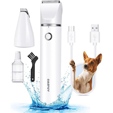 Tondeuse pour Chien sans Fil – Tondeuse à Faible Bruit avec Double Lames Rechargeable par USB pour Chiens et Chats Autour des Pattes, des Yeux, des Oreilles, du Visage et de la croupe (1/5)