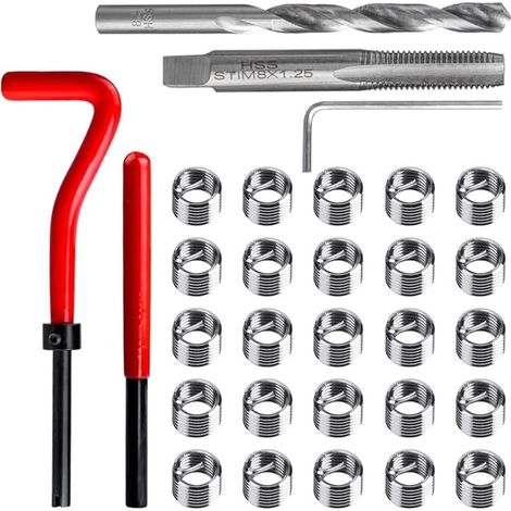 30 PCS Kit de Réparation de Filetage M8 Outil de Réparation de Filetage Insert Filet Rapporté Helicoil Kit (1/5)