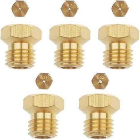 Pair 5 Pièces Gicleur gaz Butane Universels, Injecteur de Gaz Gicleur Bouteille Kit de Conversion, GPL Bouteille Gicleur Brûleur pour Cuisinière à Gaz de Brûleur au Propane (1/5)