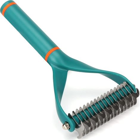 Comb for Dogs and Cats, Professional Dog Grooming Comb and Long-Haired Dog Brush, Double-Sided Stainless Steel Grooming Rake, for Long-Haired Dogs and Cats, Brush (1/5)