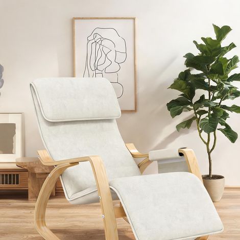 Fauteuil crème en lin 67 x 110 x 91 cm (1/5)