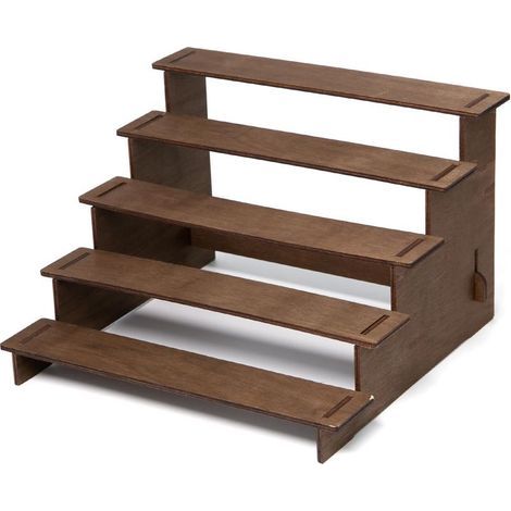 Présentoir Étagère 5 Niveaux en Bois Support Présentation de Escalier Présentoir Vitrine en Bois Amovible pour Parfum Cosmétiques Gâteaux Figurines Épices( 29.5x27.5x19cm) (1/5)
