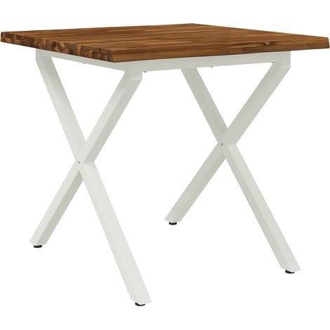 vidaXL Live Edge Dining Table 80 x 80 x 75 cm Solid Acacia Wood (1/5)