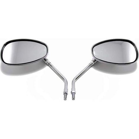Rétroviseurs moto chromés 14,7x8,2 cm, vis M8/M10, rétroviseurs latéraux réglables pour deux-roues (1/5)