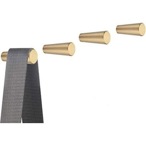 pair Lot de 4, Crochets Mural en Laiton Brossé, 40 mm x 15 mm, Crochets Porte-serviettes Manteau Dorés pour Salle de Bain, Porte-patères, Cintres Serv