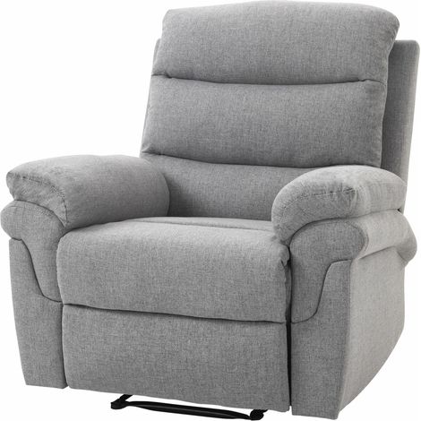 Fauteuil de Relaxation inclinable Manuel avec Repose-Pied Ajustable Tissu Polyester Aspect Lin Gris Clair chiné (1/5)