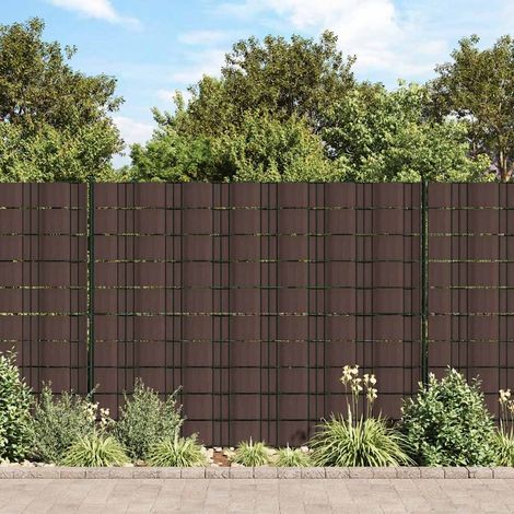 Paravent de jardin, 4 panneaux, PVC, 35 x 0,19 m, marron