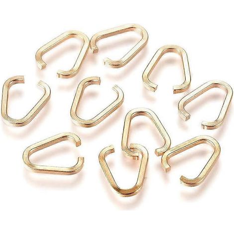 10 connecteurs à maillons rapides ouverts en acier inoxydable 201, anneaux de liaison 9,5 x 7,7 x 1 mm ( ) (1/2)