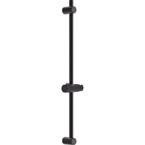 AURALUM MAX Duschstange aus Edelstahl 90 cm – Schwarz, mit Brausehalter, 360° verstell- und drehbar, für Badezimmer, mit Wandbefestigungen