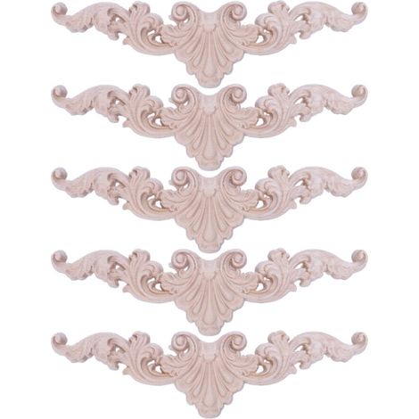 5X Wood Cadre Sculpté D'Angle de Cadre Sculpté Onlay D'Artisanat Non Peint Type: 20 x 5cm (1/4)