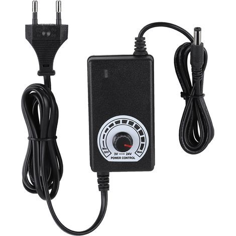 Adaptateur secteur 24 W 3-24 V avec affichage LED, régulation de tension 100-240 V (prise UE) (1/5)