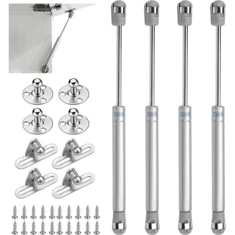 4er Set Küchenschrank-Gasfedern, 120N/12KG Hydraulische Kolbengasfeder, Küchenschrank-Gasfeder, Möbelgasfeder, Gasstoßdämpferfeder, Küchentür-Gasfeder für Türen, Schränke (1/4)