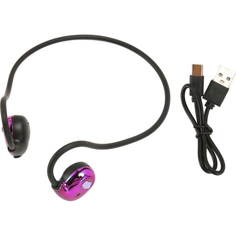 Casque Sport Bluetooth 5.3 à Conduction Osseuse, Écouteurs Ouverts Sans Fil pour Courir, Vélo, Randonnée - Violet (1/5)