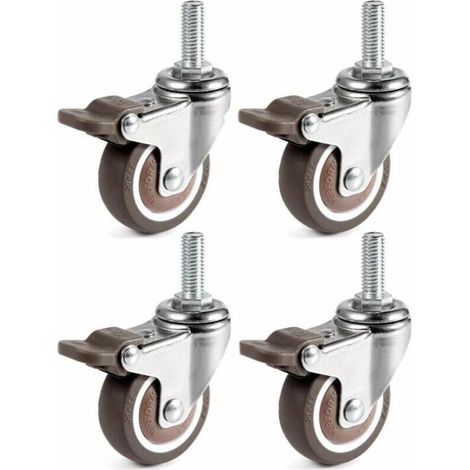 Stück Lenkrollen, 25 mm M6 x 15 mm Stangen-Möbelrollen für Transportwagen