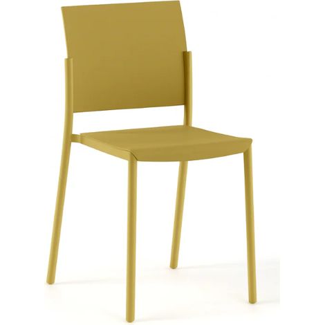 Set 4 sedie cucina impilabili in polipropilene design leggero Aurora - Giallo (1/5)