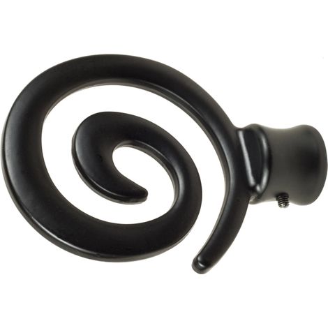 2 pomoli neri a spirale terminale per tubo tende diametro 20 mm