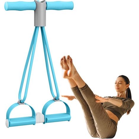 Máquina de fitness con bandas de resistencia para pedales - Equipo de ejercicio con cinturón de yoga - Entrenamiento de cuerpo completo - Cuerda antirotura de 4 piezas (1/5)