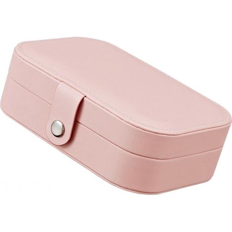 Boîte à Bijoux Bracelet Collier Rangement Cuir PU Vitrine à Bijoux Rose (1/5)