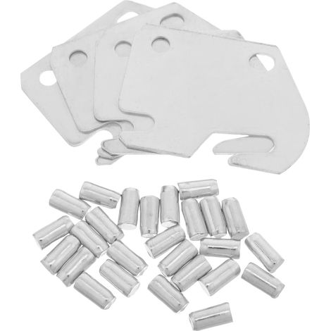 Ensemble de 1 plaque fixation dissimulée pour cadre lit en fer, accessoire tête et pied lit, pièce (1/5)