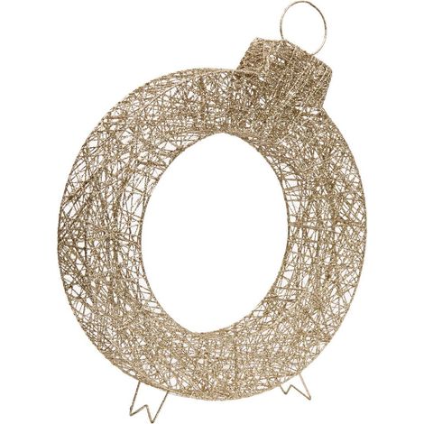 Anello natalizio luminoso da appoggio, dorato, 40 led, altezza 58 cm, alimentato a batterie - Atmosphera créateur d'intérieur (1/4)