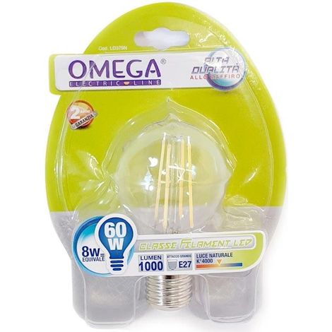 FILAMENT GOCCIA A60 8W E27 800LM 4000K A+