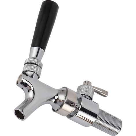 Robinet à bière en acier inoxydable chromé poli, étanche, sans mousse, à débit doux, avec noyau en acier inoxydable. Accessoires pour fûts de bière faits maison. (1/5)