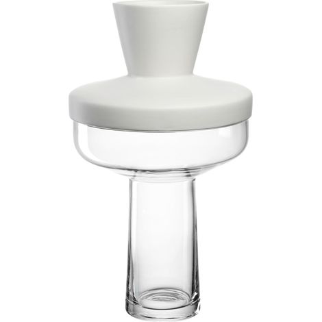 Vase en Verre, pour Arrangements Floraux créatifs, diamètre : 6,6 cm, en céramique et Verre, Design Moderne, pour Le Salon, Hauteur : 36 cm, Blanc, 055268 (1/5)
