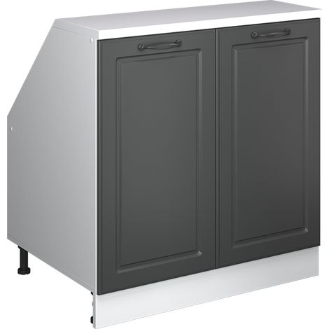 Mobile sottotetto Rion, Antracite rustico, 80 x 81.6 cm con 2 porte, carcassa 60 cm profondità, Vicco (1/5)