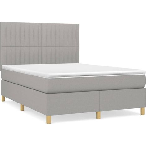 Maison Exclusive - Cama box spring con colchón tela gris claro 14 (1/5)