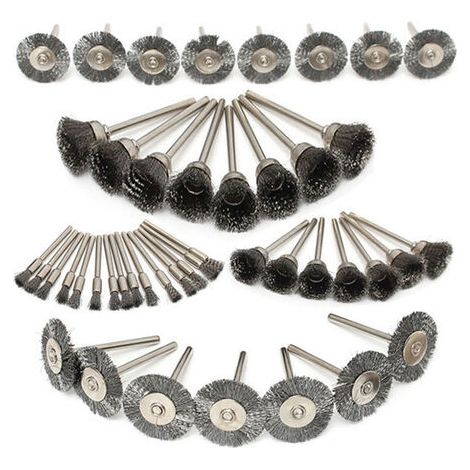45-teiliges Edelstahl-Drahtbürsten-Set 10/15/25 mm mit 1/8"-Schaft zum Polieren (1/5)