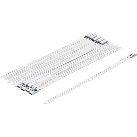 Assortiment de Serre-Câbles Inox 7 x 200 mm - Acier Inoxydable - Résistance et Durabilité, 10 pcs - D-Work (1/5)