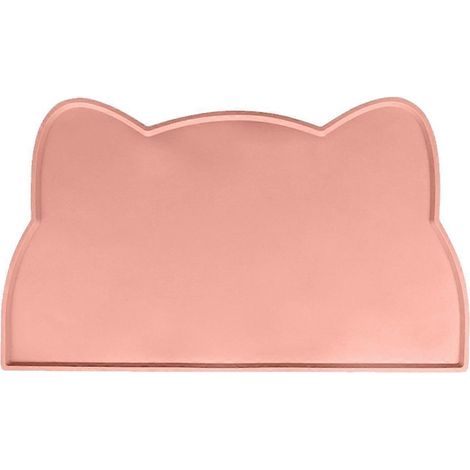 Tapis d'alimentation pour chat en silicone antidérapant et imperméable, pour gamelle d'eau - Rose (1/4)