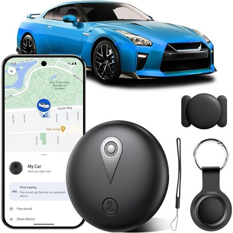 Traceur GPS Voiture, Compatible avec l'application Intégrée (iOS et Android), Balise de Localisation Intelligente en Temps Réel avec Couverture Mondiale, sans Frais Mensuels ni Abonnement