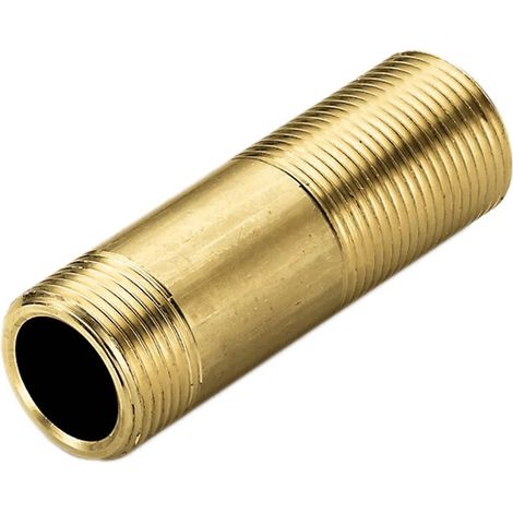 Tronchetto Filettatura Lunga 1/2" 10 Centimetri Ottone Giallo