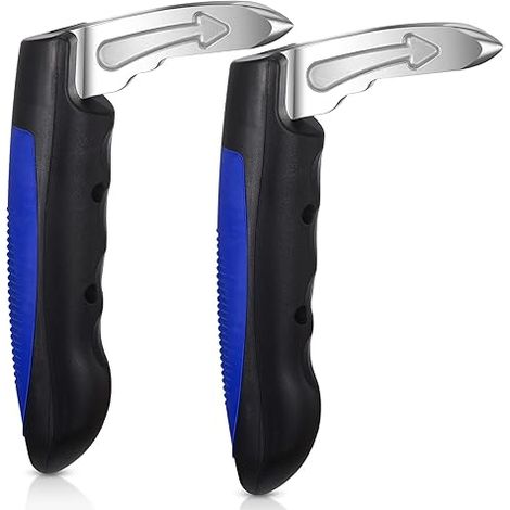 Lot de 2 poignées de maintien pour portières de voiture, avec brise-vitre intégré, compatibles avec la plupart des véhicules, couleur noire (style élégant). (1/5)