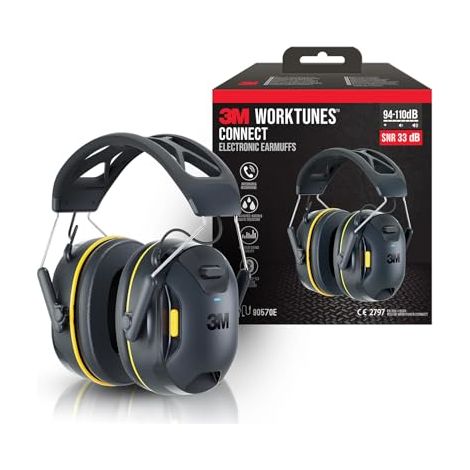 3M WorkTunes Connect Orejeras de protección auditiva con Bluetooth 90570E-1