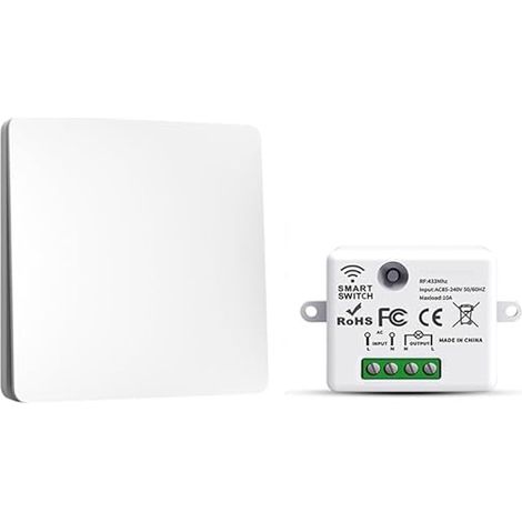 Lot de 1 interrupteur d'éclairage sans fil avec émetteur et contrôleur récepteur 10 A 240 V (1/5)