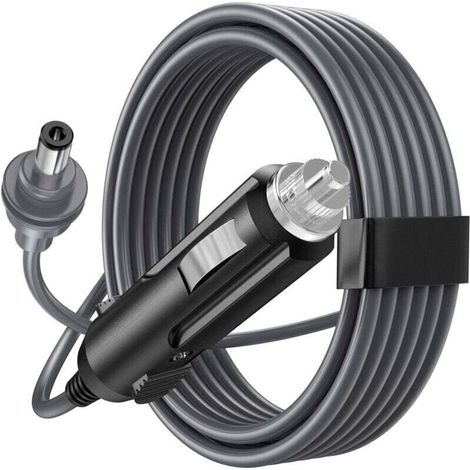 Minicargador para coche de 2 metros de longitud, compatible con DC5521 - Cable de alimentación impermeable y a prueba de polvo - Crezuo