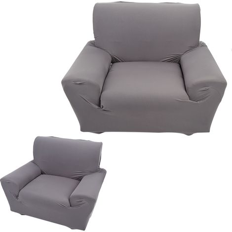 Sofabezug für Einzelsofa – Hochelastisch – Sitzschutz – Grau – Polyester (1/2)