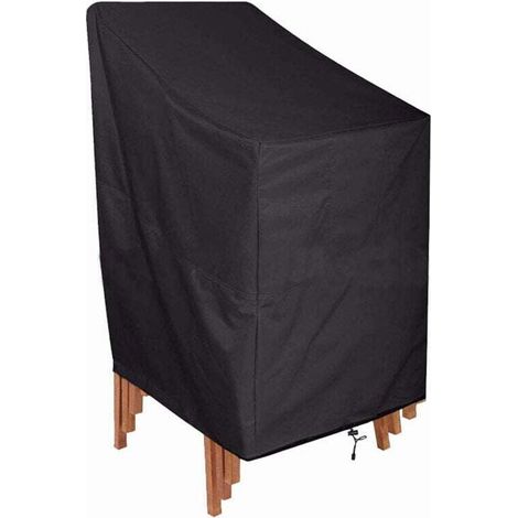 Stapelbare, wasserdichte Gartenstuhlhülle aus Oxford-Gewebe für Garten- und Balkonstühle, winddicht und UV-beständig – 64 x 64 x 70/120 cm – Crezuo (1/4)