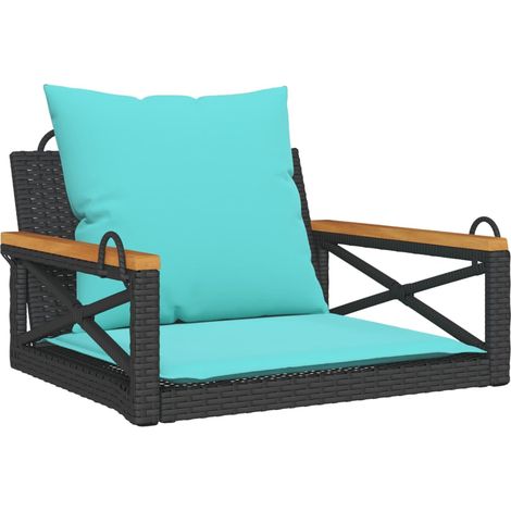 Maison Exclusive - Hängesessel mit Kissen Schwarz 63x62x40 cm Pol