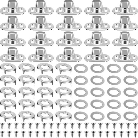 20 juegos de ojales ovalados con cierre giratorio, sujetadores giratorios de grado marino con 40 tornillos para asegurar lonas. (1/5)