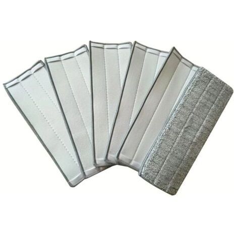 Green Mobility-Lot de 15 têtes de rechange en microfibre pour balais-serpillères. Tête de balai plate avec bande adhésive. (1/4)