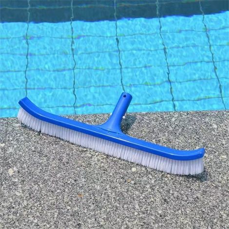 Brosse Pour Nettoyage De Piscine - Tête De Brosse Courbée 45 X 12 Cm - Soies En Nylon Premium - Pour Parois Et Fonds De Piscine Hors Sol Et Enterrée - 1 Pièce (1/5)