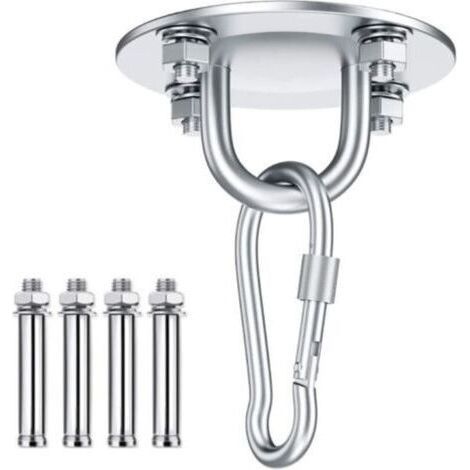 Support et fixation pour hamacCrochet de plafond, crochet pivotant en acier inoxydable, capacité jusqu'à 500 kg crochet en U pour hamac et chaise (1/5)
